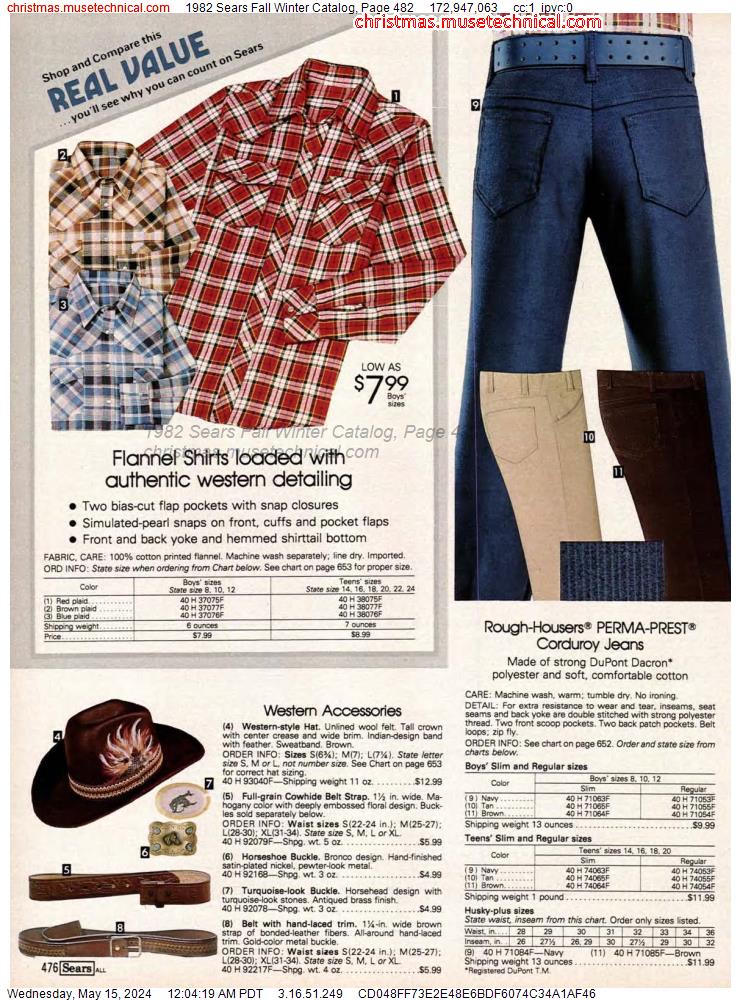 1982 Sears Fall Winter Catalog, Page 482