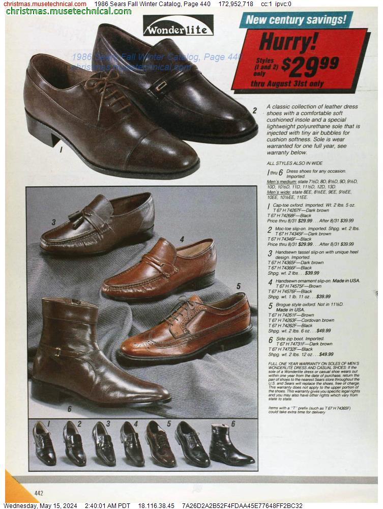 1986 Sears Fall Winter Catalog, Page 440