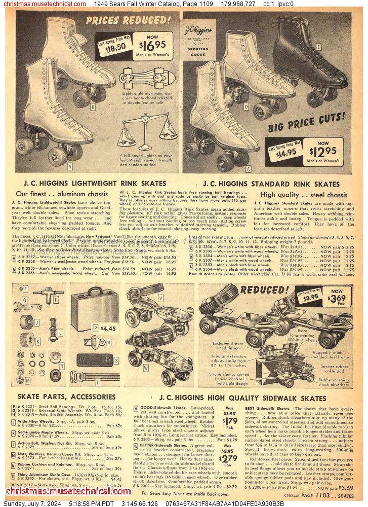 1949 Sears Fall Winter Catalog, Page 1109