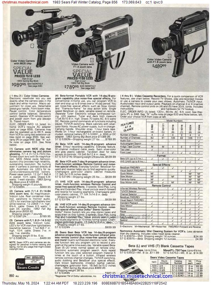 1983 Sears Fall Winter Catalog, Page 856