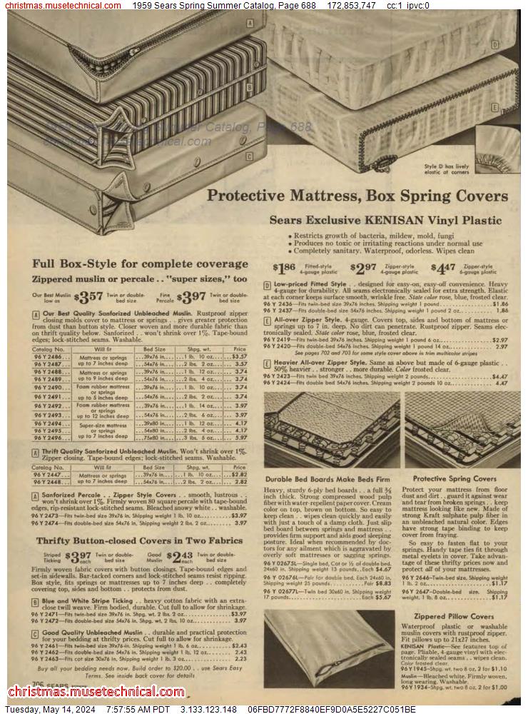 1959 Sears Spring Summer Catalog, Page 688
