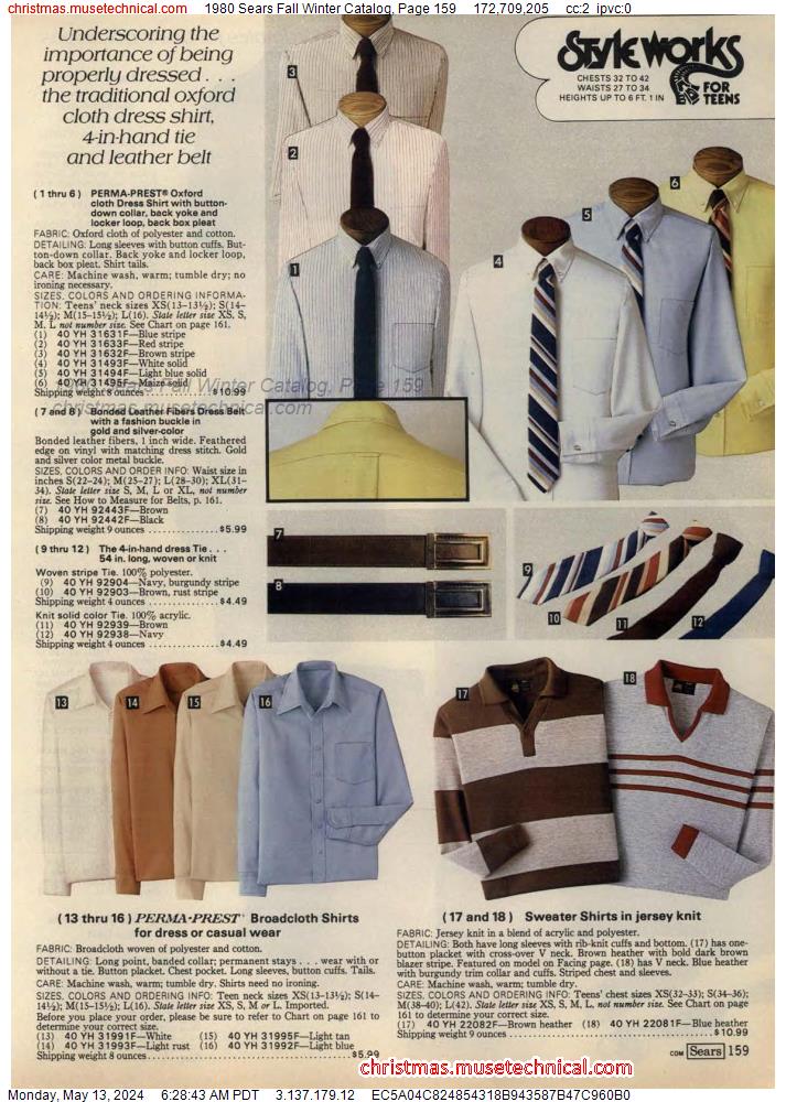 1980 Sears Fall Winter Catalog, Page 159
