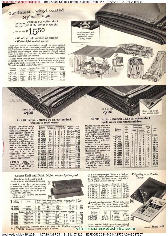 1968 Sears Spring Summer Catalog, Page 447