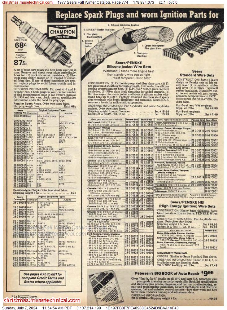 1977 Sears Fall Winter Catalog, Page 774