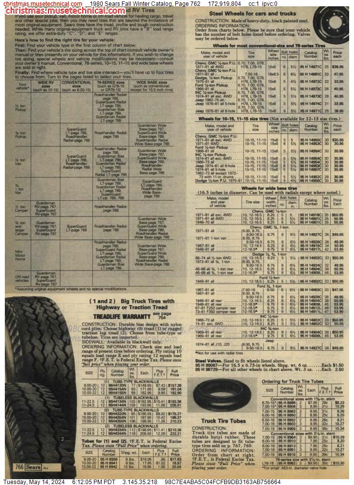 1980 Sears Fall Winter Catalog, Page 762