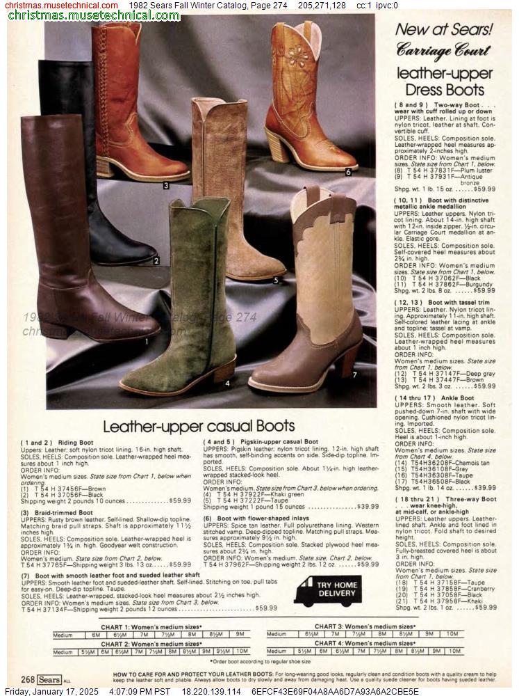 1982 Sears Fall Winter Catalog, Page 274