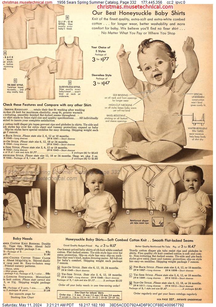 1956 Sears Spring Summer Catalog, Page 332