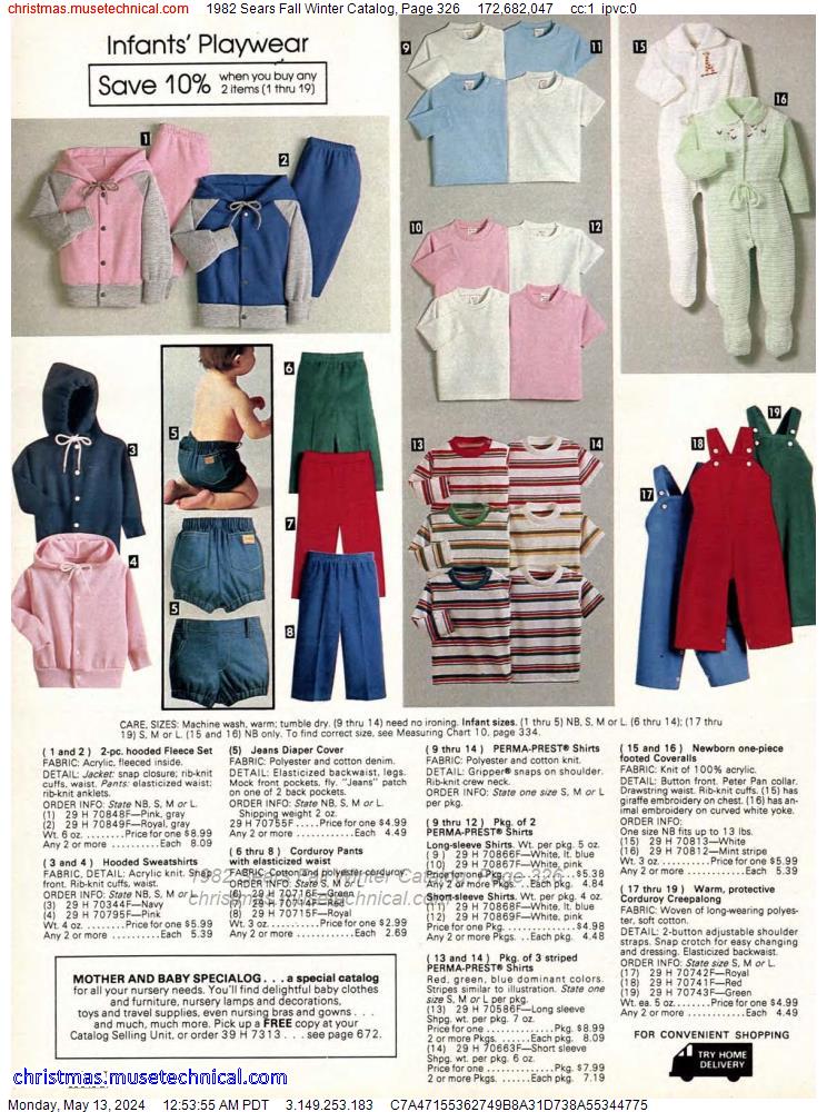 1982 Sears Fall Winter Catalog, Page 326