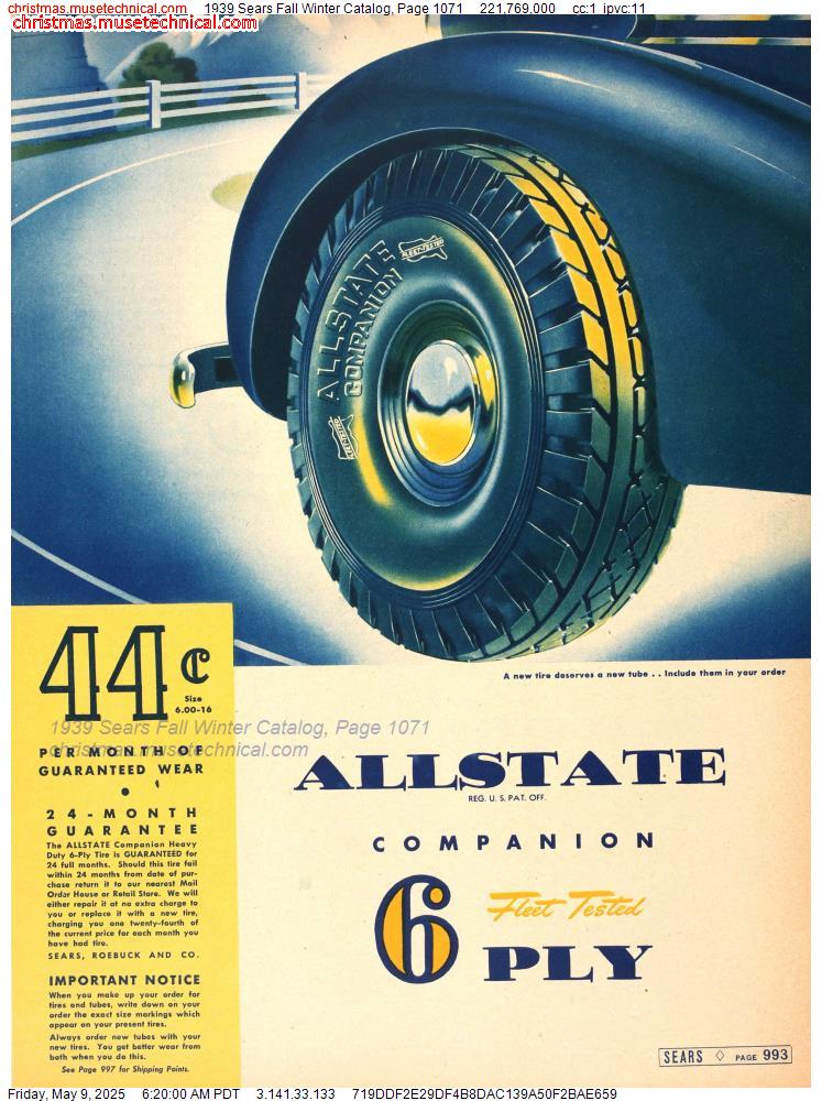 1939 Sears Fall Winter Catalog, Page 1071