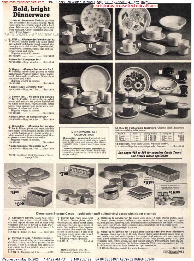 1973 Sears Fall Winter Catalog, Page 963