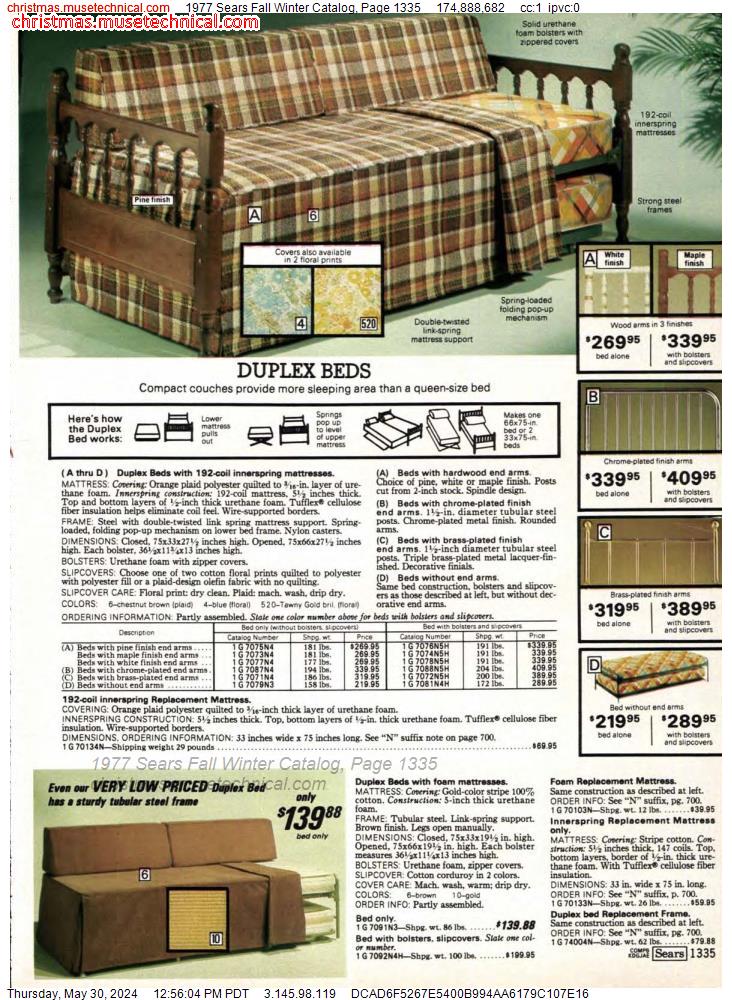 1977 Sears Fall Winter Catalog, Page 1335