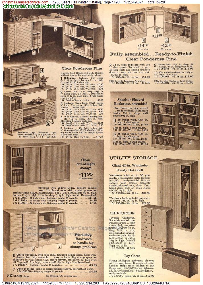 1963 Sears Fall Winter Catalog, Page 1493