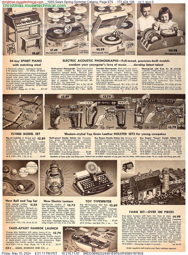 1955 Sears Spring Summer Catalog, Page 879