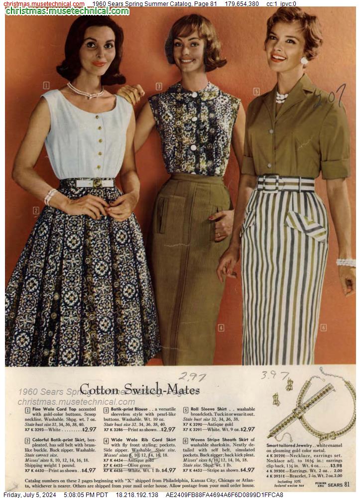 1960 Sears Spring Summer Catalog, Page 81