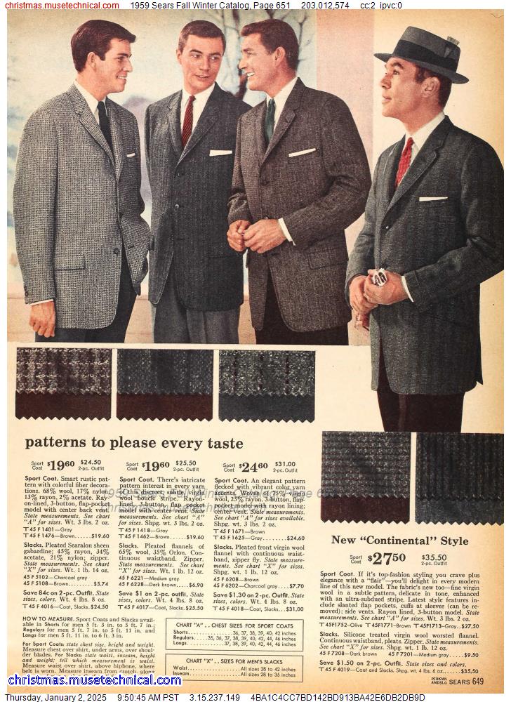 1959 Sears Fall Winter Catalog, Page 651