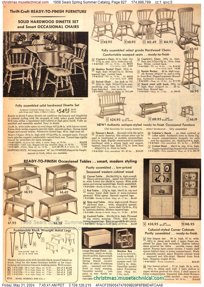 1956 Sears Spring Summer Catalog, Page 827