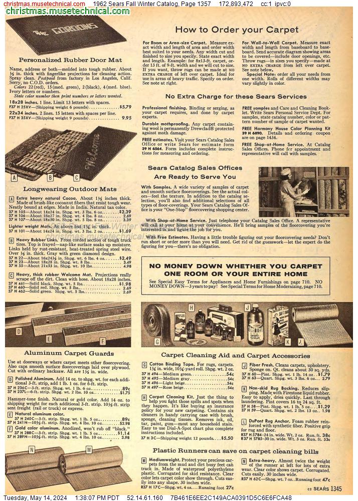 1962 Sears Fall Winter Catalog, Page 1357