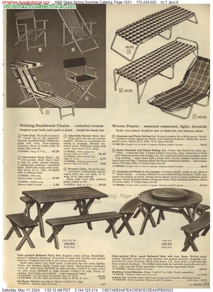 1960 Sears Spring Summer Catalog, Page 1251