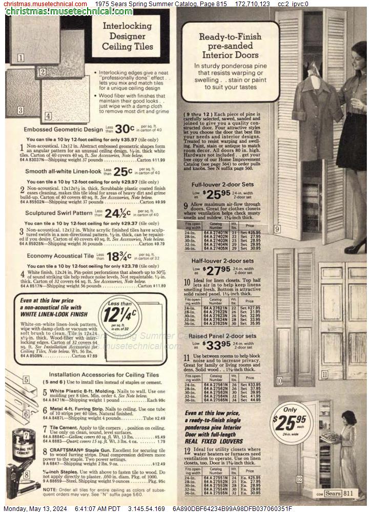1975 Sears Spring Summer Catalog, Page 815