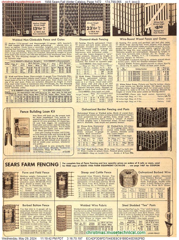 1956 Sears Fall Winter Catalog, Page 1472