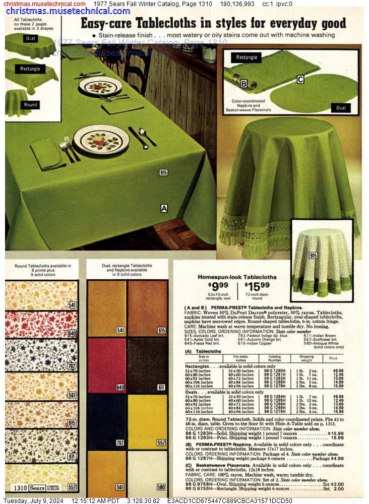 1977 Sears Fall Winter Catalog, Page 1310