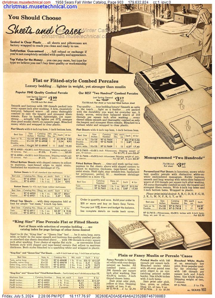 1958 Sears Fall Winter Catalog, Page 903
