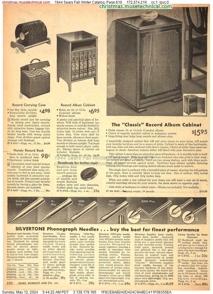 1944 Sears Fall Winter Catalog, Page 619