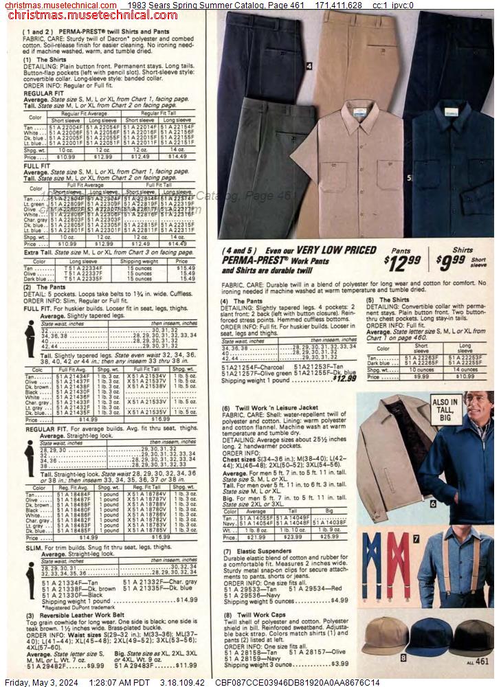 1983 Sears Spring Summer Catalog, Page 461