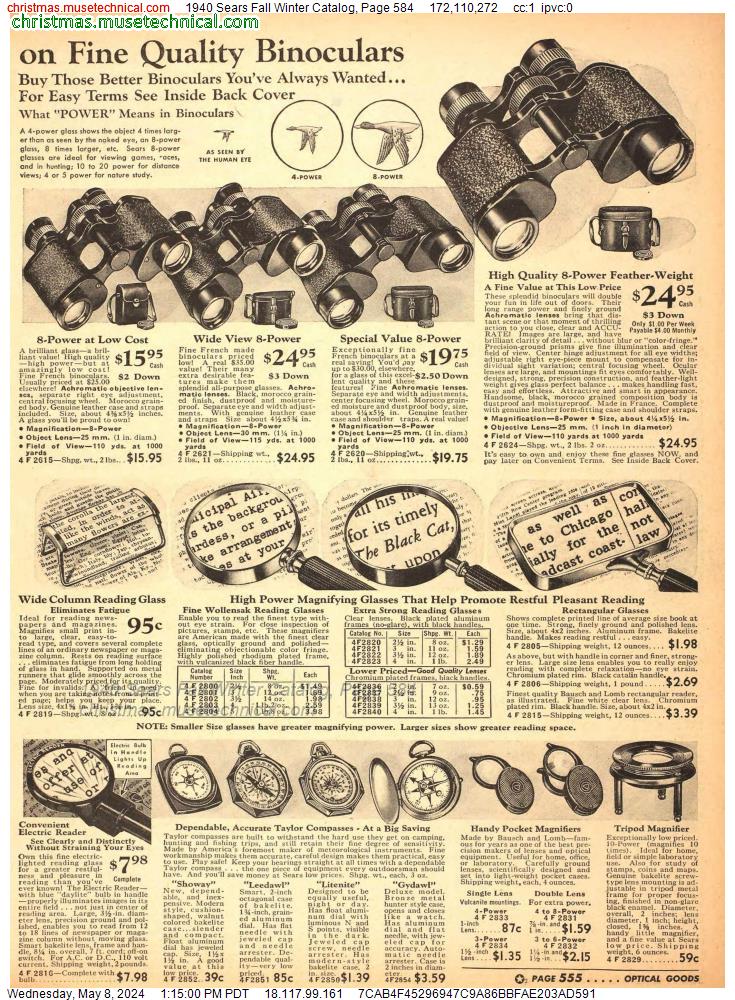 1940 Sears Fall Winter Catalog, Page 584