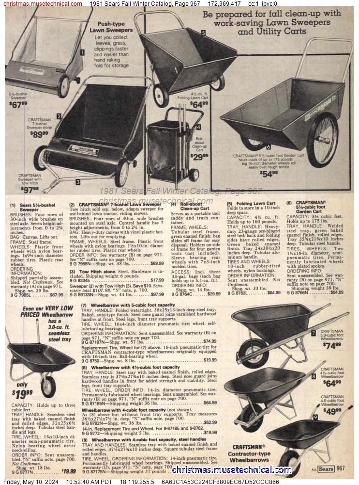 1981 Sears Fall Winter Catalog, Page 967