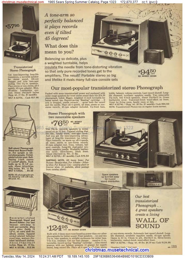 1965 Sears Spring Summer Catalog, Page 1323