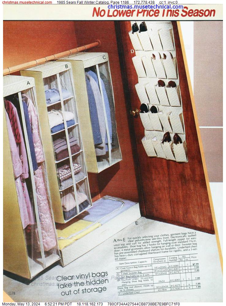 1985 Sears Fall Winter Catalog, Page 1186