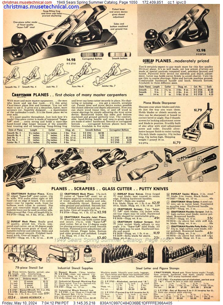 1949 Sears Spring Summer Catalog, Page 1050