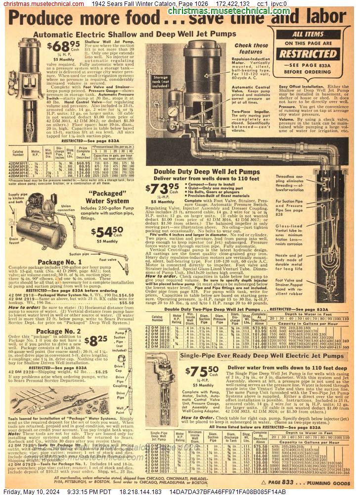 1942 Sears Fall Winter Catalog, Page 1026