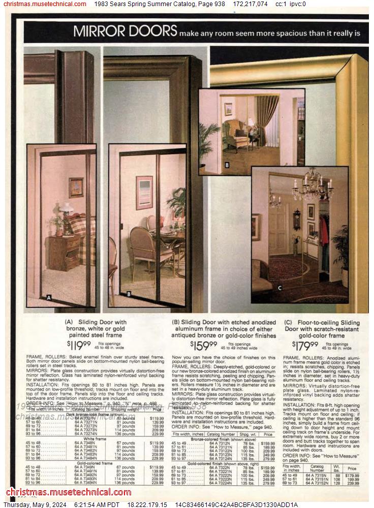 1983 Sears Spring Summer Catalog, Page 938