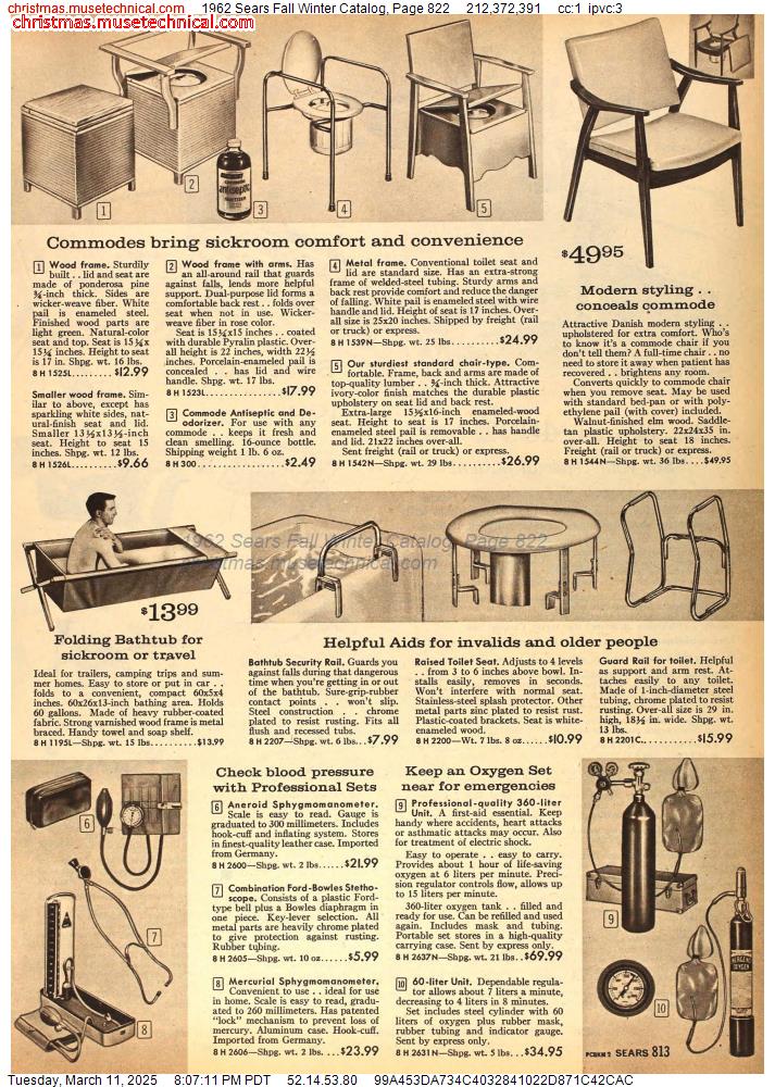 1962 Sears Fall Winter Catalog, Page 822