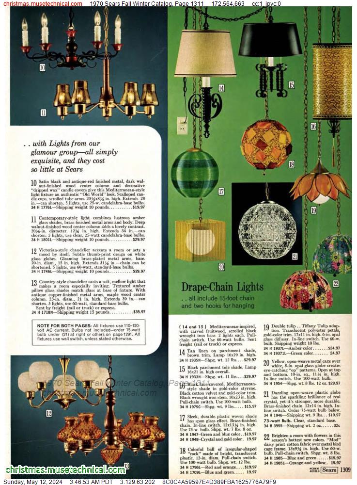 1970 Sears Fall Winter Catalog, Page 1311
