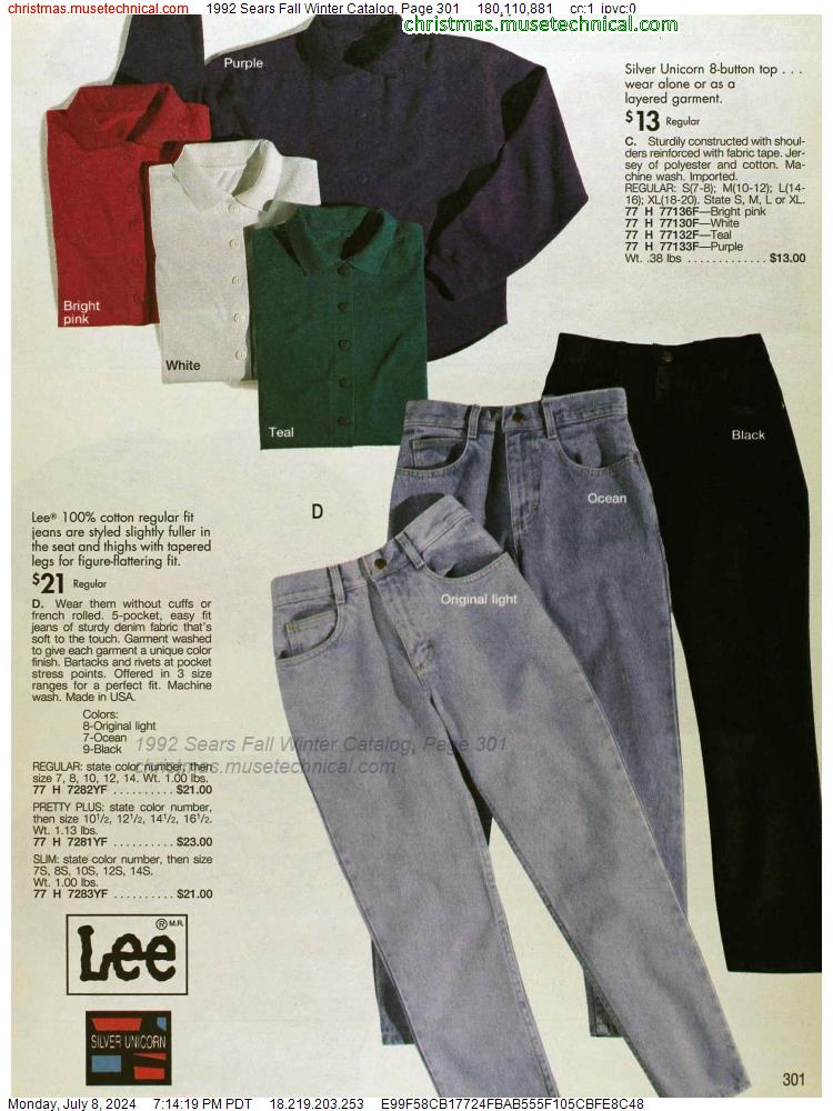 1992 Sears Fall Winter Catalog, Page 301