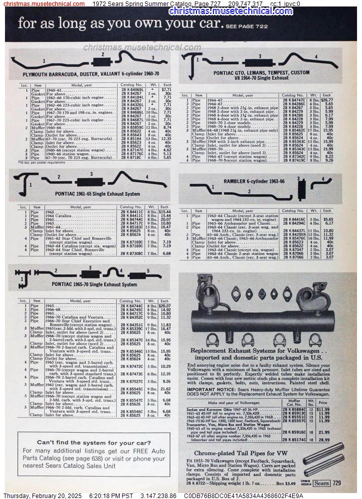 1972 Sears Spring Summer Catalog, Page 727