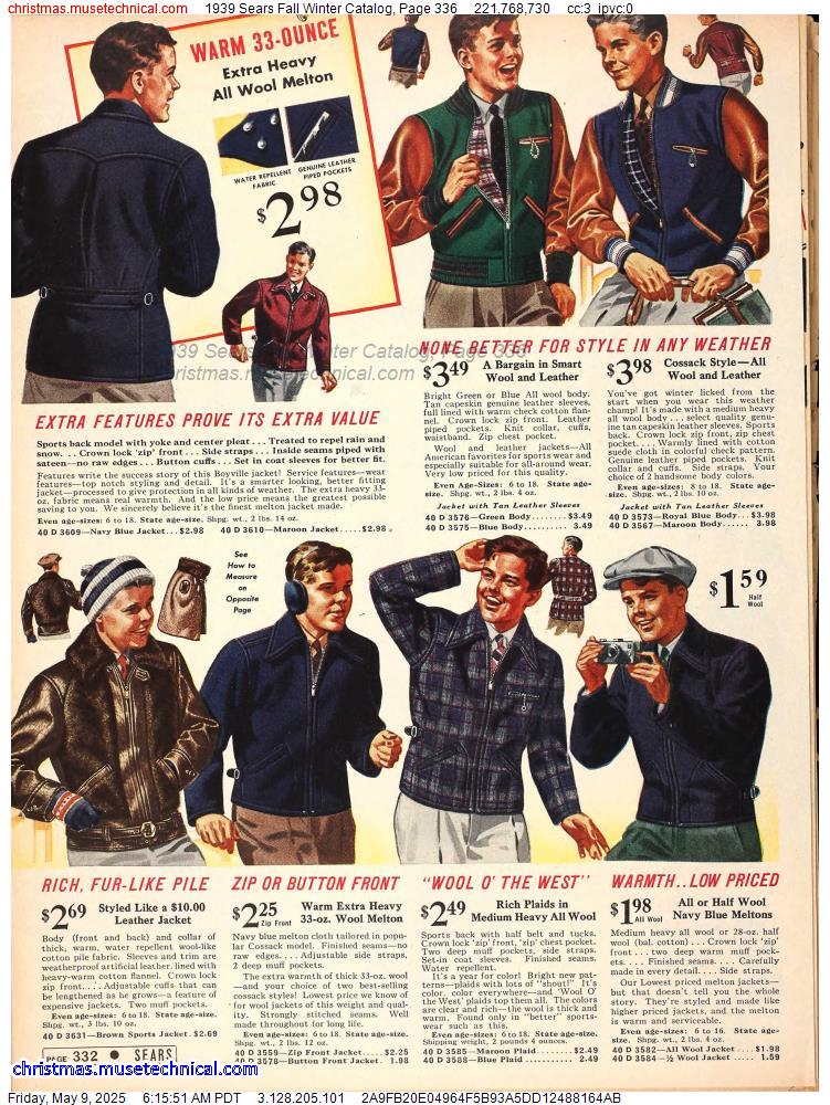 1939 Sears Fall Winter Catalog, Page 336