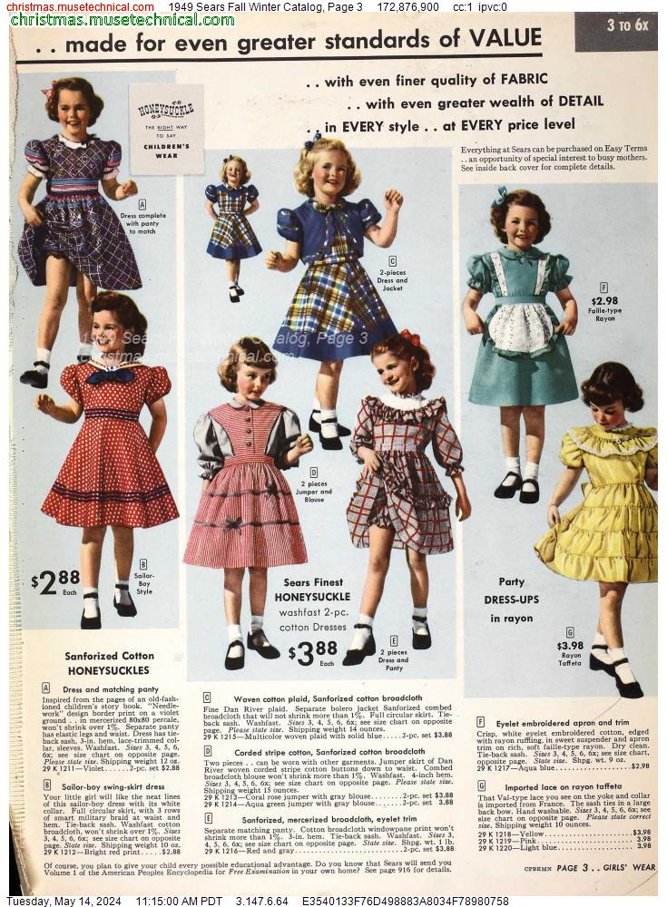 1949 Sears Fall Winter Catalog, Page 3