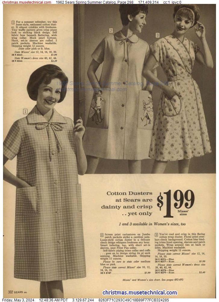 1962 Sears Spring Summer Catalog, Page 298