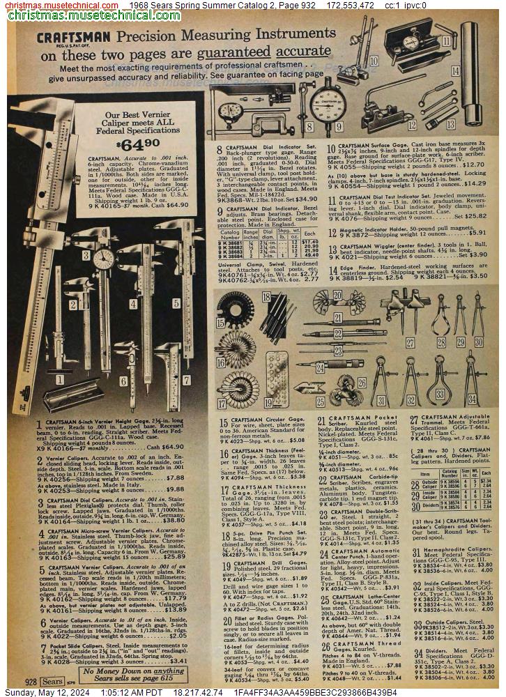 1968 Sears Spring Summer Catalog 2, Page 932
