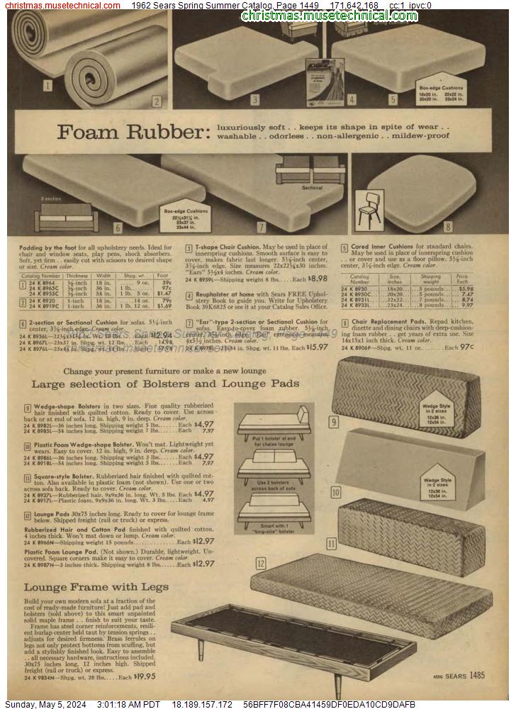 1962 Sears Spring Summer Catalog, Page 1449
