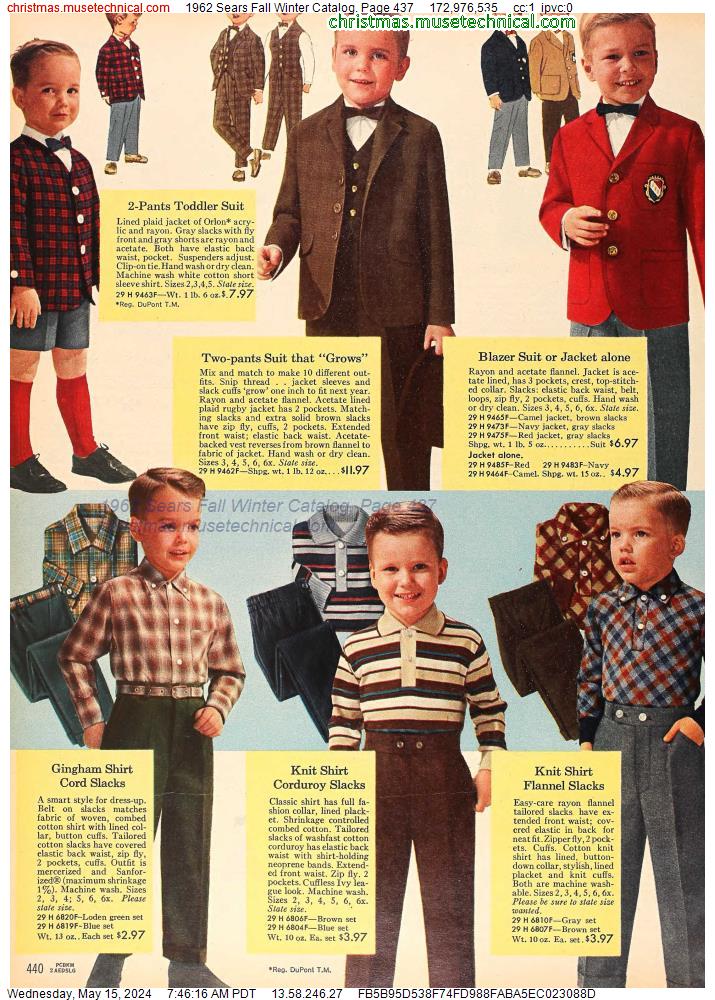 1962 Sears Fall Winter Catalog, Page 437