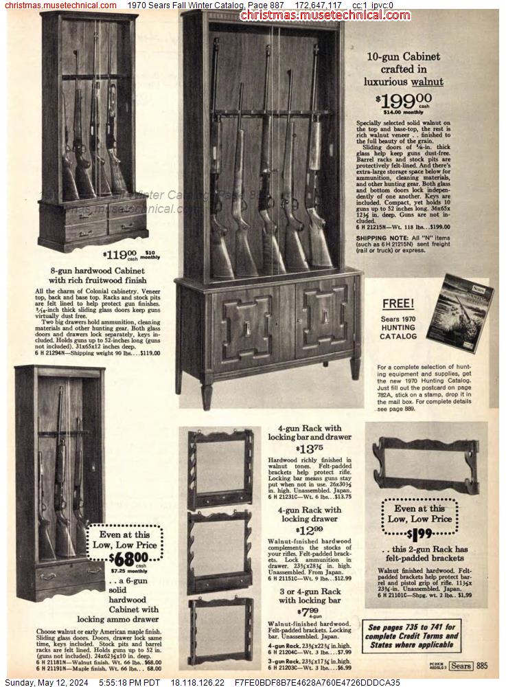 1970 Sears Fall Winter Catalog, Page 887