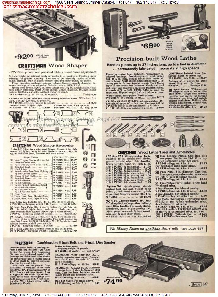 1968 Sears Spring Summer Catalog, Page 647