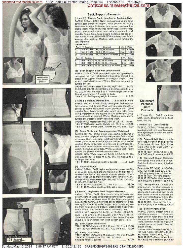 1982 Sears Fall Winter Catalog, Page 204