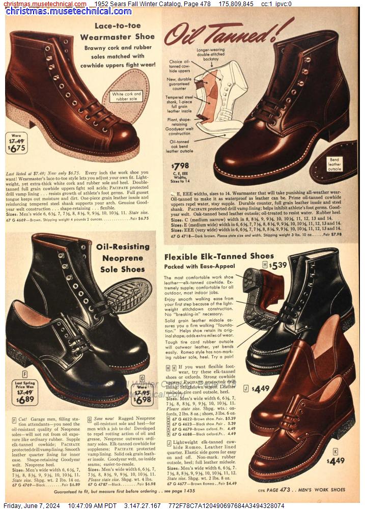 1952 Sears Fall Winter Catalog, Page 478