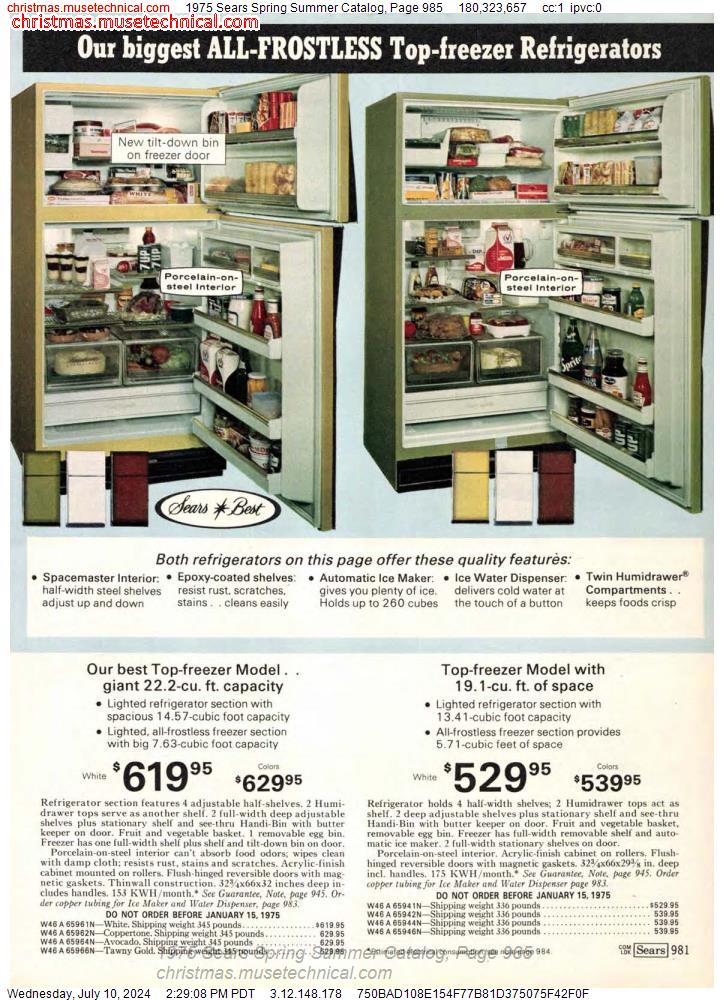 1975 Sears Spring Summer Catalog, Page 985